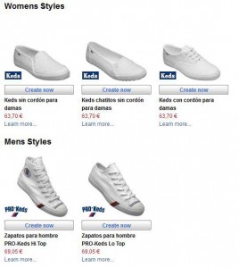 Personalización de zapatos en Zazzle
